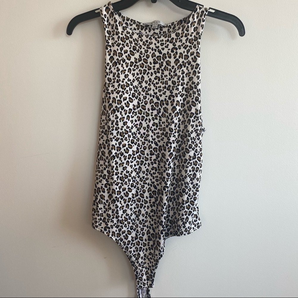 Bodysuit Cheetah Leopard Print Thong - L